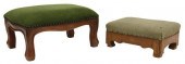 (2) PETITE UPHOLSTERED OAK-FRA