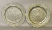 2 PEWTER CHARGERSca. early 19t