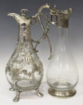 (2) PEWTER-MOUNTED COLORLESS G
