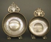 2 PEWTER PORRINGERSTwo early 1