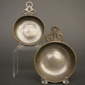 2 PEWTER PORRINGERSTwo late 18