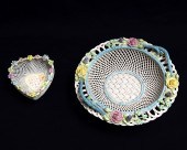 2 PIECE BELLEEK RETICULATED DI