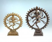 2 PIECE BRONZE DANCING SHIVA S