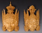 2 PIECE CARVED BALINESE WOOD F