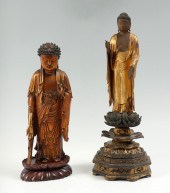2 PIECE CARVED WOOD JAPANESE B