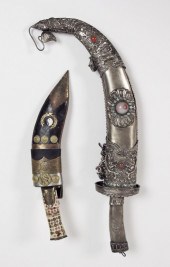 2 PIECE DECORATIVE TIBETAN DAG