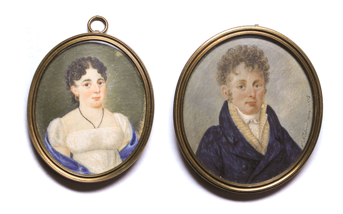 2 PIECE IVORY PORTRAIT OF YOUNG MAN