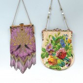 2 PIECE LARGE VINTAGE PURSES: