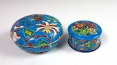 2 PIECE LONGWY POTTERY COVERED