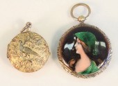 2 PIECE LOT 14K GOLD AND ENAME