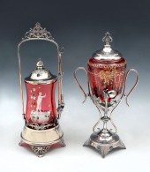 2 PIECE MARY GREGORY GLASS COV