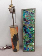 2 Piece Midcentury Enamel Lot.