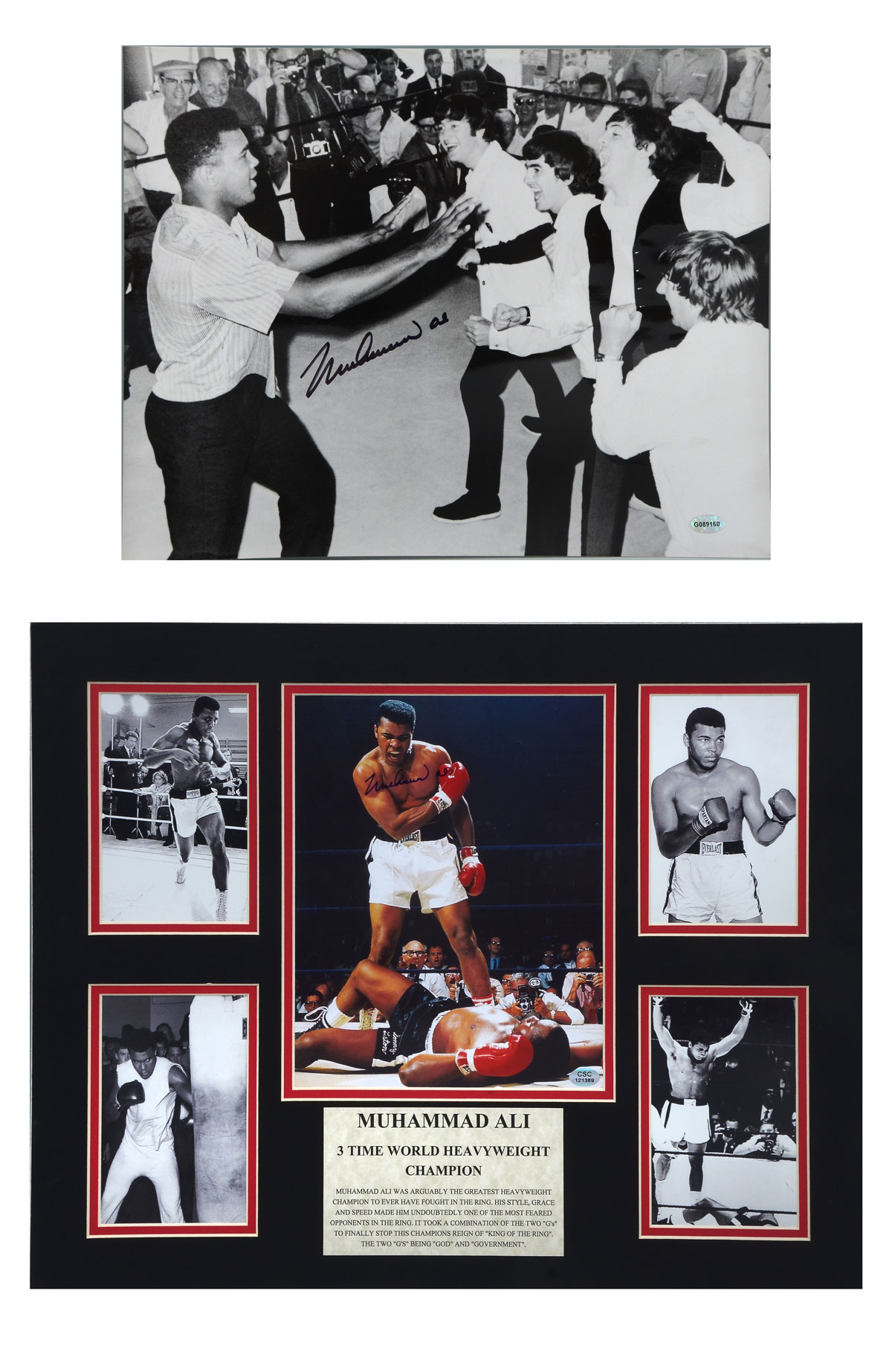2 PIECE MUHAMMAD ALI SIGNATURE LOT: