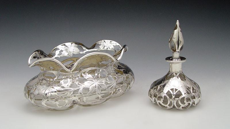 2 PIECE SILVER OVERLAY CENTERBOWL &