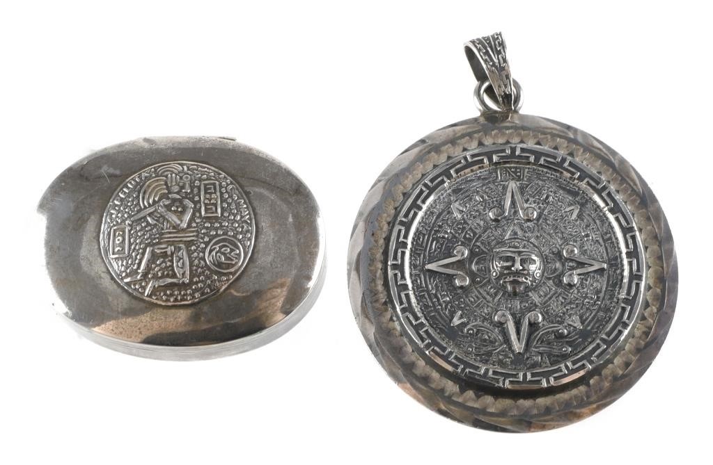 (2) PIECE STERLING MAYAN