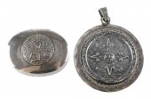 (2) PIECE STERLING MAYAN PILLB