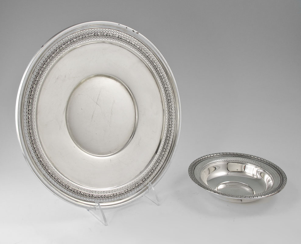 2 PIECE STERLING TRAY & BOWL: To