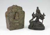 2 PIECE TIBETAN GAU AND SEATED