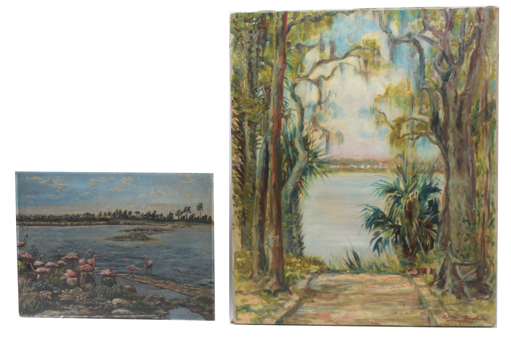 2 PIECE VINTAGE FLORIDA PAINTING