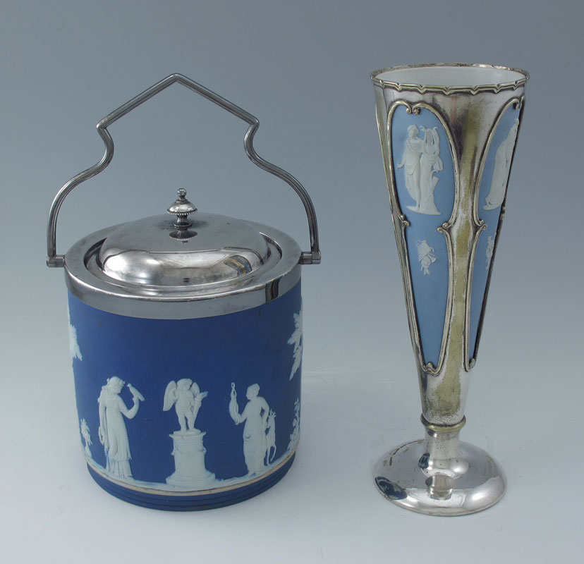 2 PIECE WEDGWOOD VASE AND BISCUIT