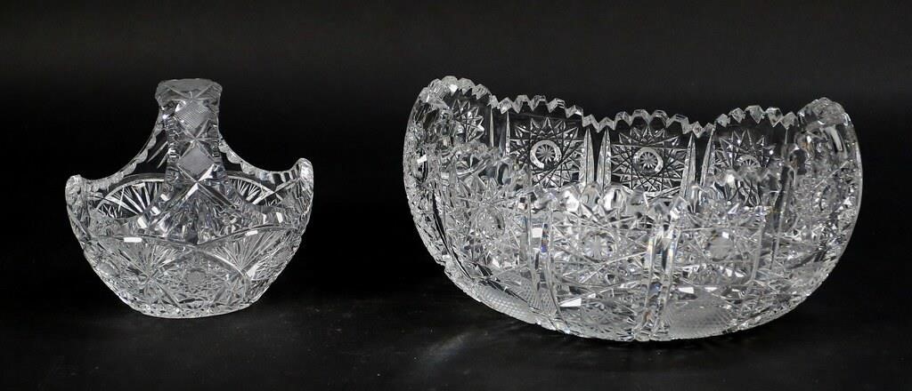 2 PIECES CUT GLASSCut glass