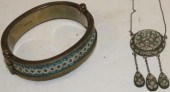 2 PIECES, LATE 19TH C ENAMEL O