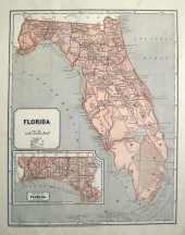 2 pieces.  Maps - Florida: Tan