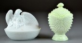 (2) Pieces Milk Glass Includin