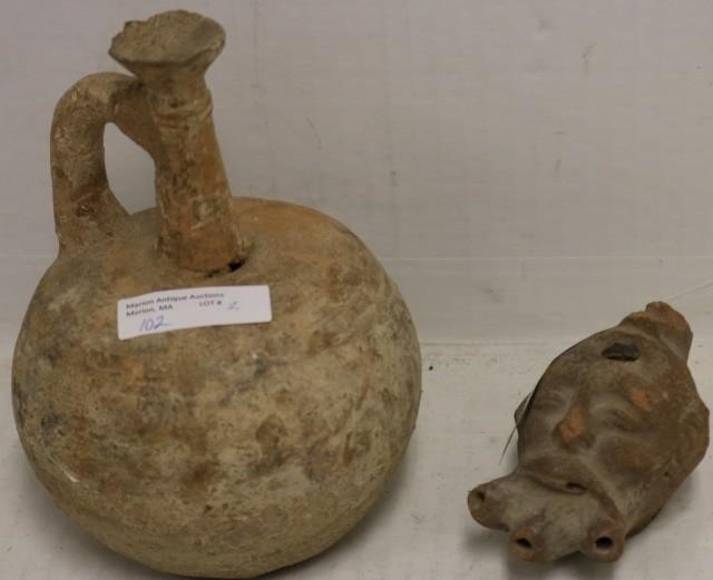 2 PIECES OF ANCIENT ROMAN POTTERY