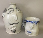 2 PIECES OF FOLK ART STONEWARE