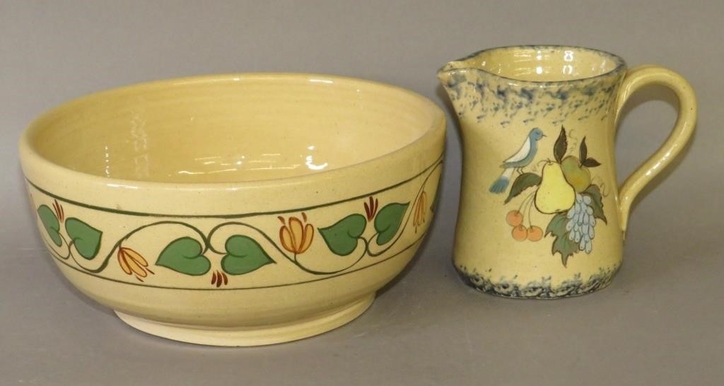 2 PIECES OF FOLK ART POTTERY BY
