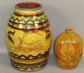 2 PIECES OF FOLK ART REDWARE B