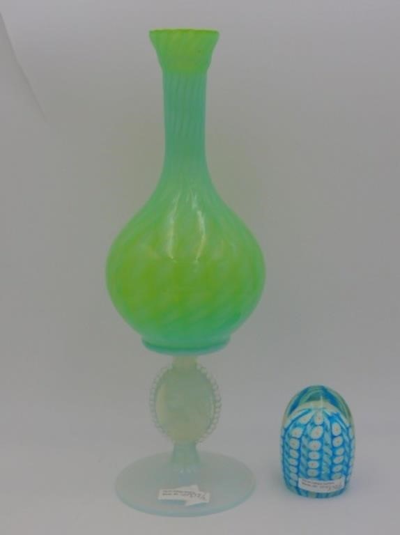 (2) PIECES OF ITALIAN ART GLASS. TO