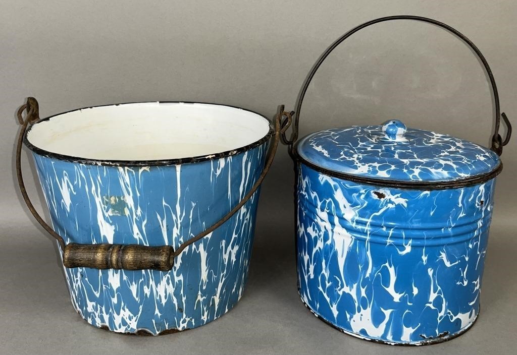 2 PIECES OF LIGHT BLUE & WHITE