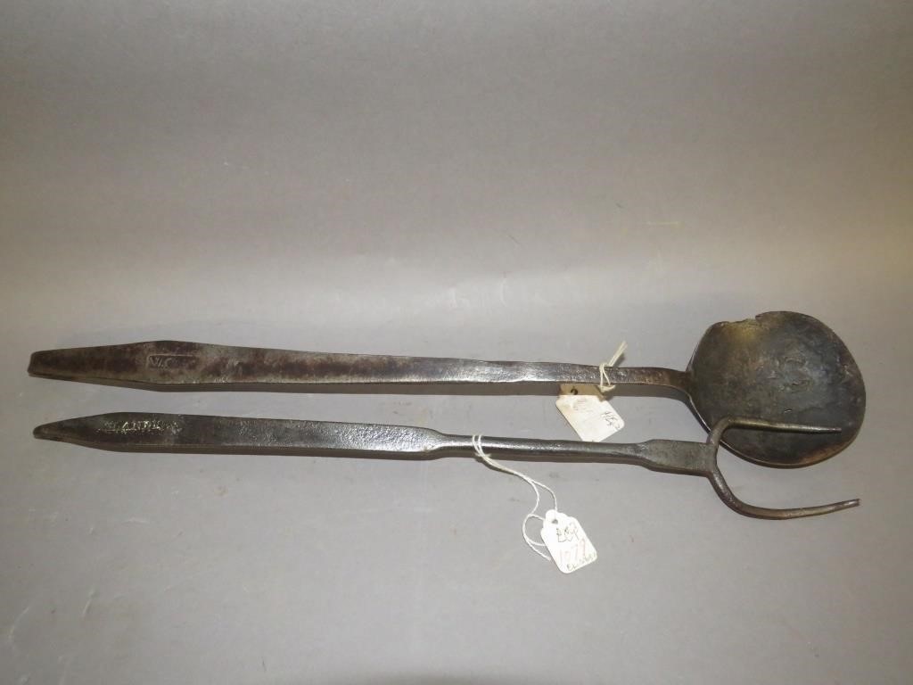 2 PIECES OF SIGNED WROUGHT IRON