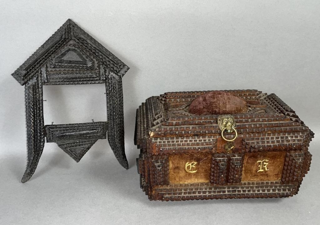2 PIECES OF TRAMP ART CA.