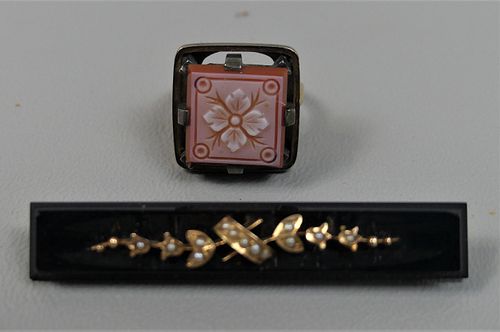 2 PIECES VICTORIAN GOLD JEWELRY: