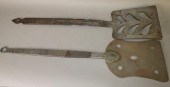 2 PIECEWORK WROUGHT IRON SPATU
