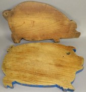 2 PIG CUTTING BOARDSca. late 1