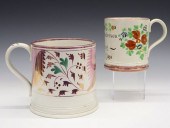 2 PINK LUSTRE MUGSTwo 19th cen