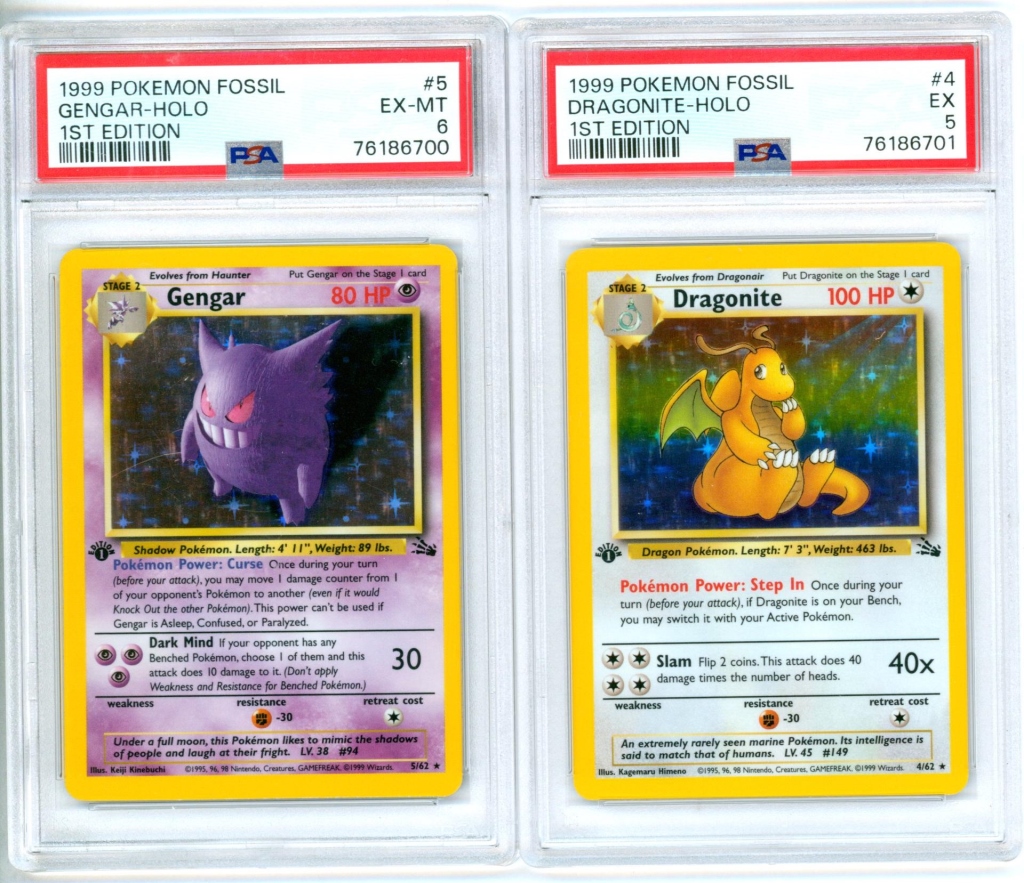 2 POKEMON FOSSIL 1ST ED.