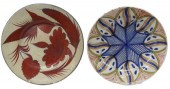 (2) POLYCHROME EARTHENWARE CHA