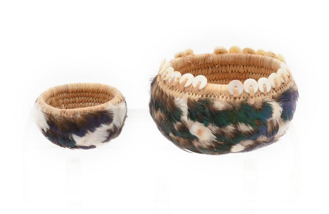 2 POMO NATIVE AMERICAN BASKETS,
