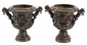 (2) POMPEIIAN STYLE PATINATED