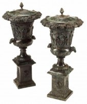 (2) POMPEIIAN STYLE PATINATED