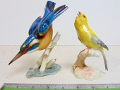 2 PORCELAIN BIRD FIGURINES BY