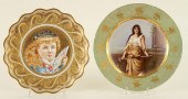 2 PORCELAIN CABINET PLATES ROY