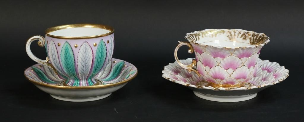 2 PORCELAIN CUPS & SAUCERS