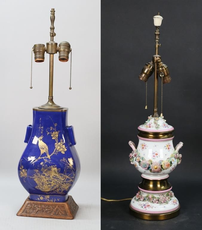 2 PORCELAIN LAMPS2 porcelain lamps.