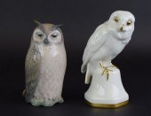2 PORCELAIN OWL FIGURINES2 por